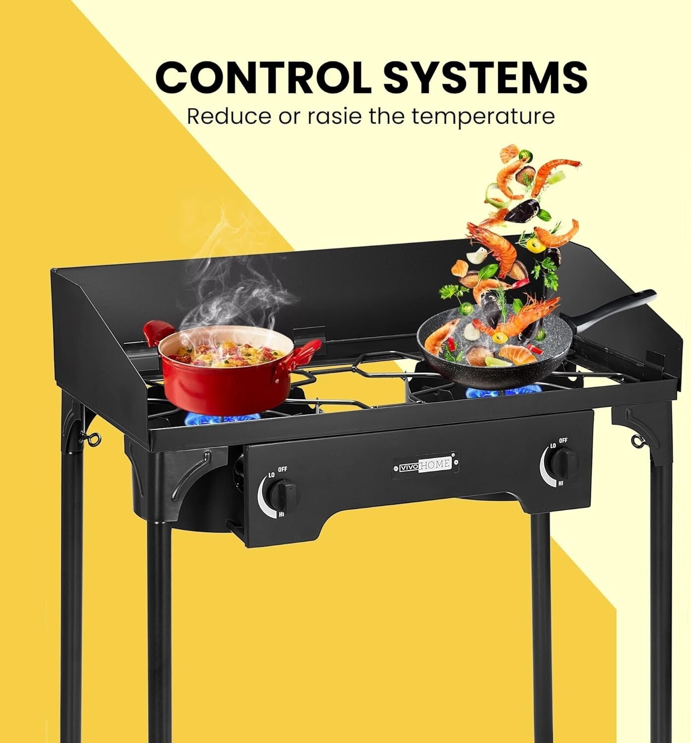 Portable 150,000 BTU Camp Stove with Detachable Legs - Ideal for Outdoor Cooking