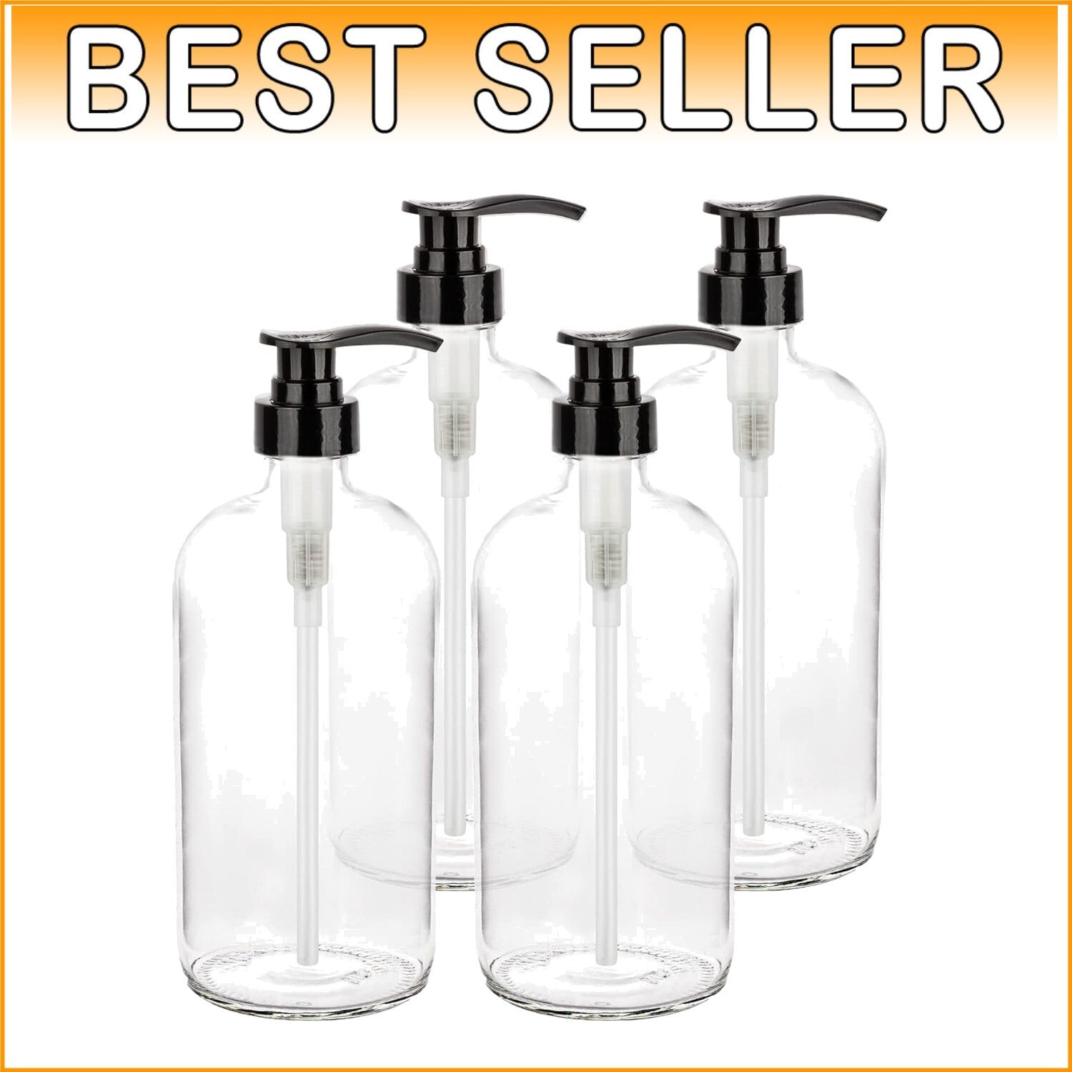 Stylish 32 oz Clear Refillable Shampoo Pump Bottle - Eco-Conscious Living