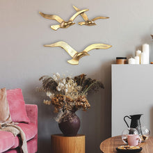 Load image into Gallery viewer, Polished Gold Aluminum Bird Wall Art Set – Handcrafted Elegance for Home Decor