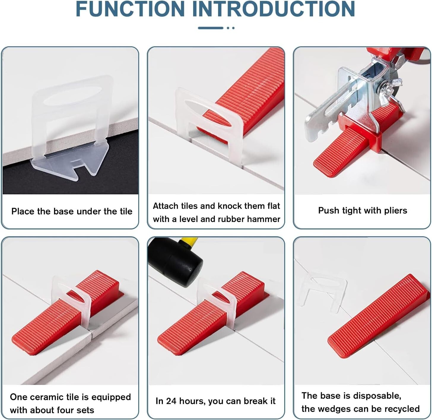 2000 pcs 1/16" Tile Leveling System Clips - Perfect for DIY & Pro Installers