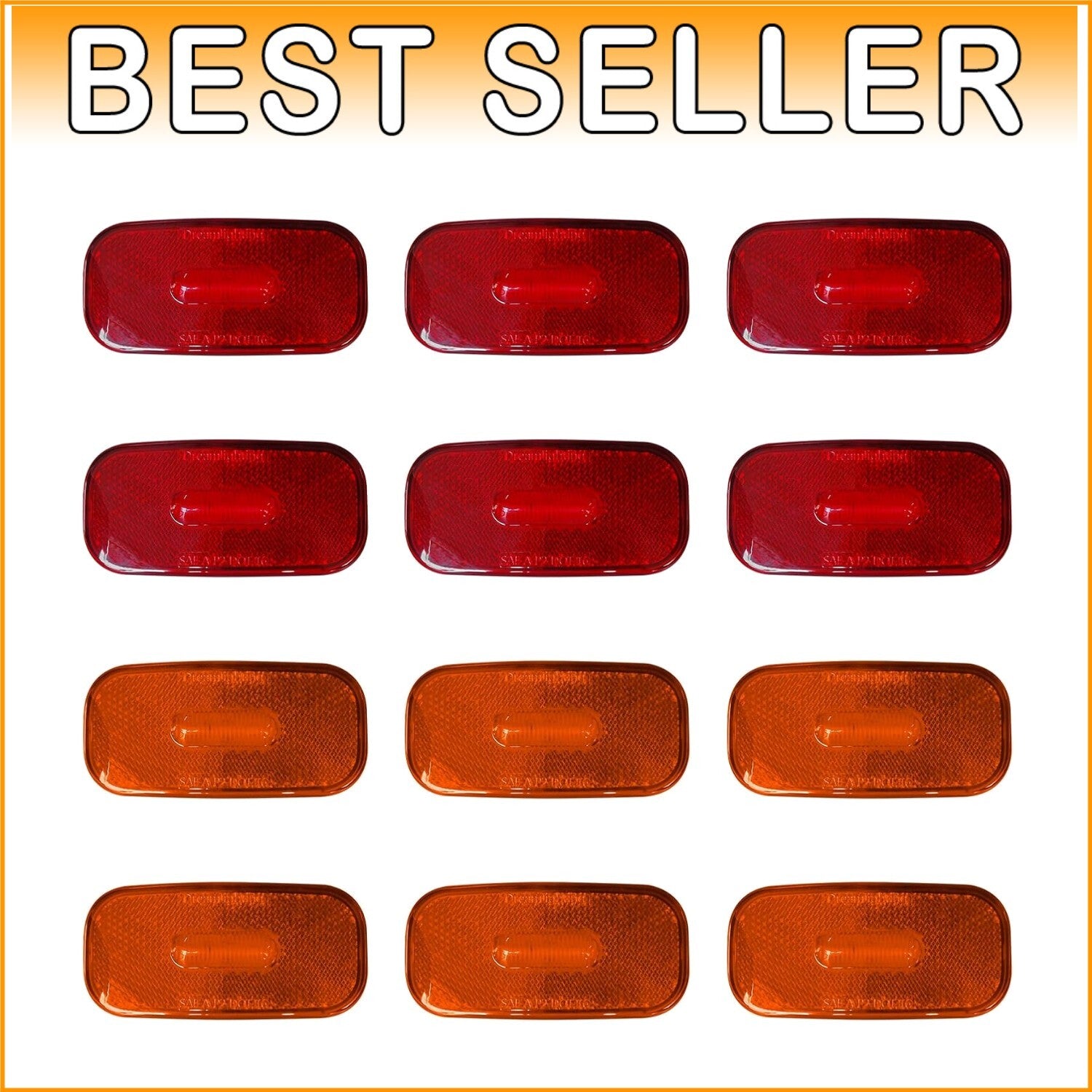 Versatile 12V LED Clearance Light Set - 6 Amber, 6 Red Lights for Trucks and RVs