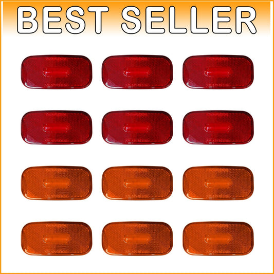 Versatile 12V LED Clearance Light Set - 6 Amber, 6 Red Lights for Trucks and RVs