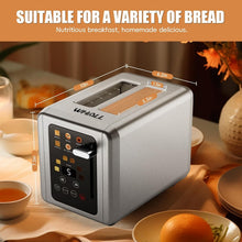 Load image into Gallery viewer, Stainless Steel Digital Toaster - 2 Slices, Bagel/Defrost Functions Included
