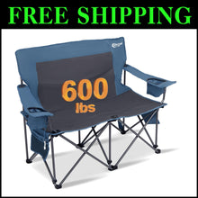 Load image into Gallery viewer, Ergonomic Two-Seater Camping Chair for Outdoor Adventures - 600lbs Support