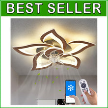 Load image into Gallery viewer, 24" Dimmable LED Ceiling Fan with Lights - 6 Speed &amp; 3 Color Modes for Any Room