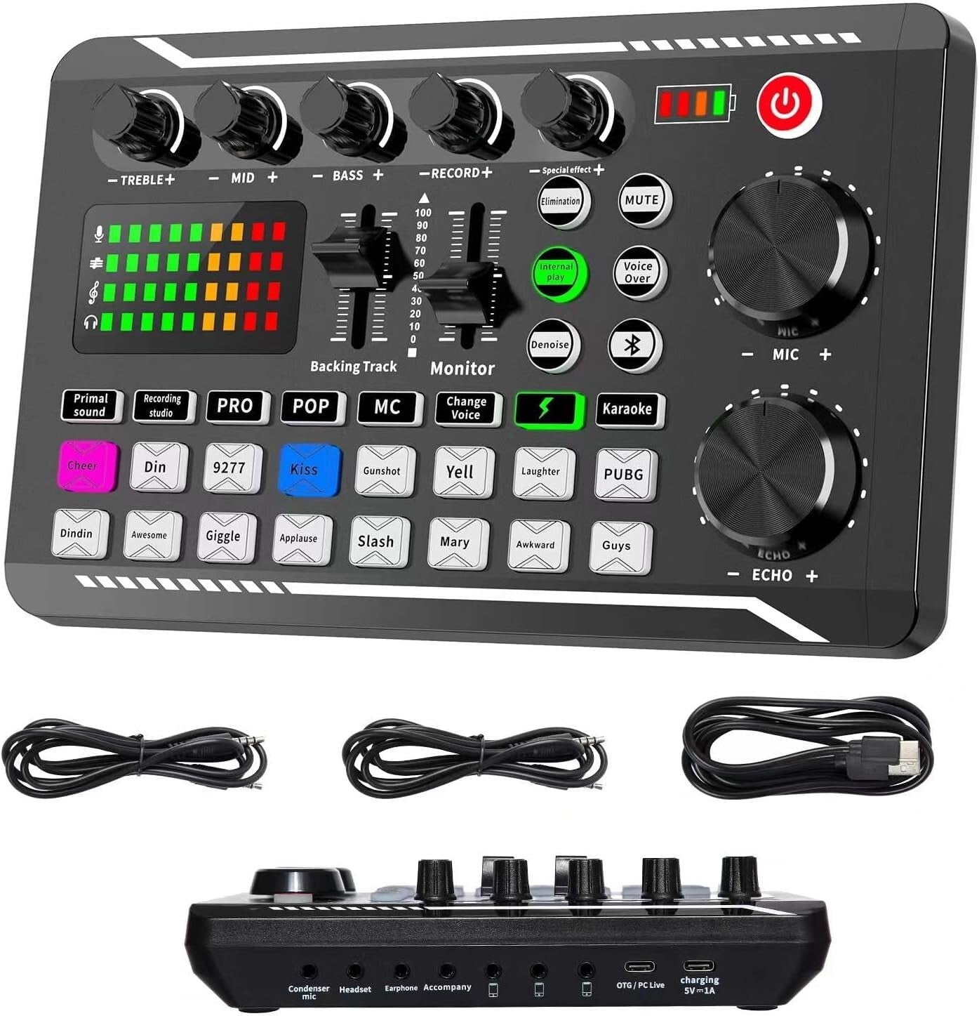 Compact DJ Effects Mixer with DSP Noise Reduction - Ideal for Creators & Gamers