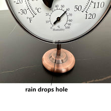 Load image into Gallery viewer, Elegant 4-Inch Indoor/Outdoor Thermometer with Hygrometer – Durable Brass Design