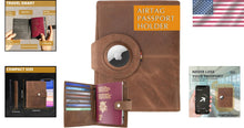 Load image into Gallery viewer, Travel Document Holder with RFID &amp; AirTag Compatibility - Elegant Brown Leather