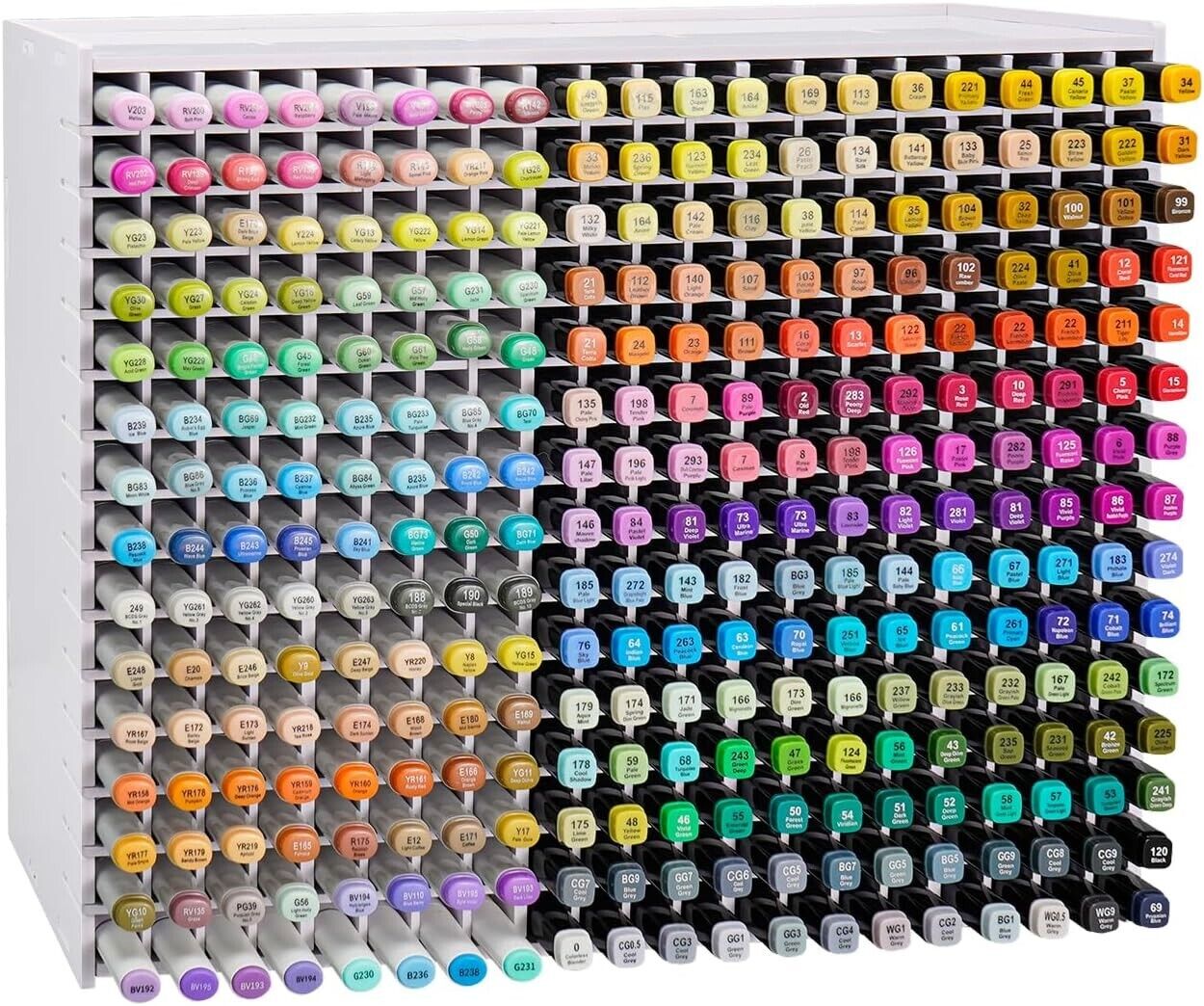 Art Marker Storage Rack for 300 Markers with Adjustable Dividers - PVC Organizer