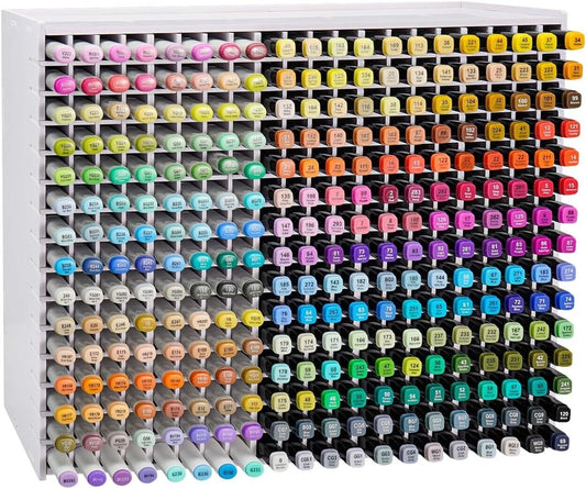Art Marker Storage Rack for 300 Markers with Adjustable Dividers - PVC Organizer
