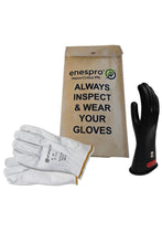 Load image into Gallery viewer, High Voltage Electrical Safety Gloves - Class 0 Rubber with Leather Protectors