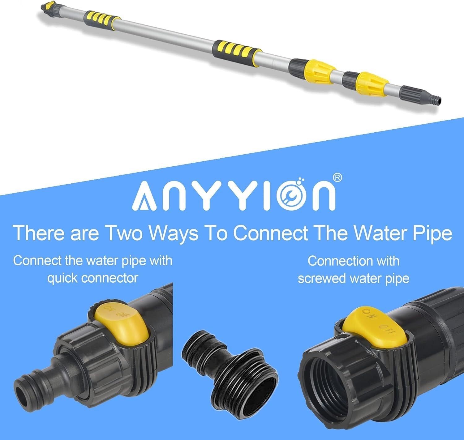 Scratch-Free Car Wash Brush with Telescoping Handle - Ideal for Homes & Vehicles