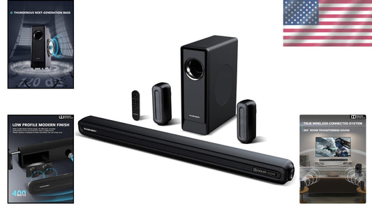 5.1 CH Dolby Audio Sound Bar with Wireless Subwoofer & Rear Speakers - Black