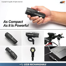 Load image into Gallery viewer, Durable IP67 Waterproof 650 Lumen Bicycle Headlight with Secure Handlebar Mount