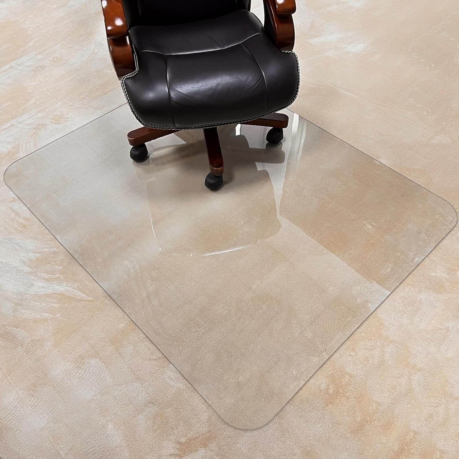 Durable 1/5" Thick Crystal Clear Chair Mat for Carpets & Hard Floors, 59"x47"