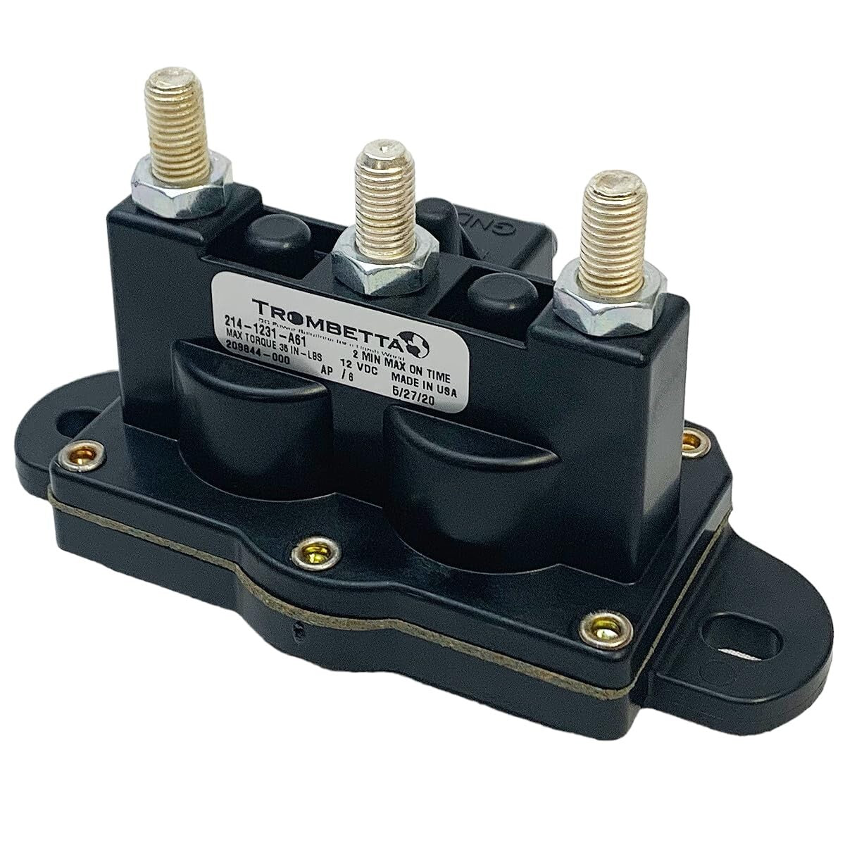 Universal Fit 12 Volt Brass Reversing Polarity Contactor for DC Applications