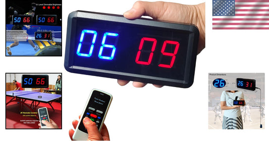 Dimmable LED Scoreboard for Basketball, Ping Pong, Baseball - Remote Control