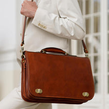 Load image into Gallery viewer, Versatile Leather Briefcase for Men with Detachable Shoulder Strap - Gift Ready