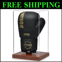 Load image into Gallery viewer, Compact UV-Protected Boxing Glove Display Showcase with Wood Base - Easy Setup