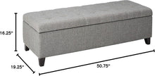 Load image into Gallery viewer, Pillow Soft Grey Fabric Ottoman with Hidden Storage - Perfect for Any Room