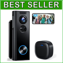 Load image into Gallery viewer, Smart 2K Doorbell Camera with Human Detection &amp; Instant Alerts - No Subscription