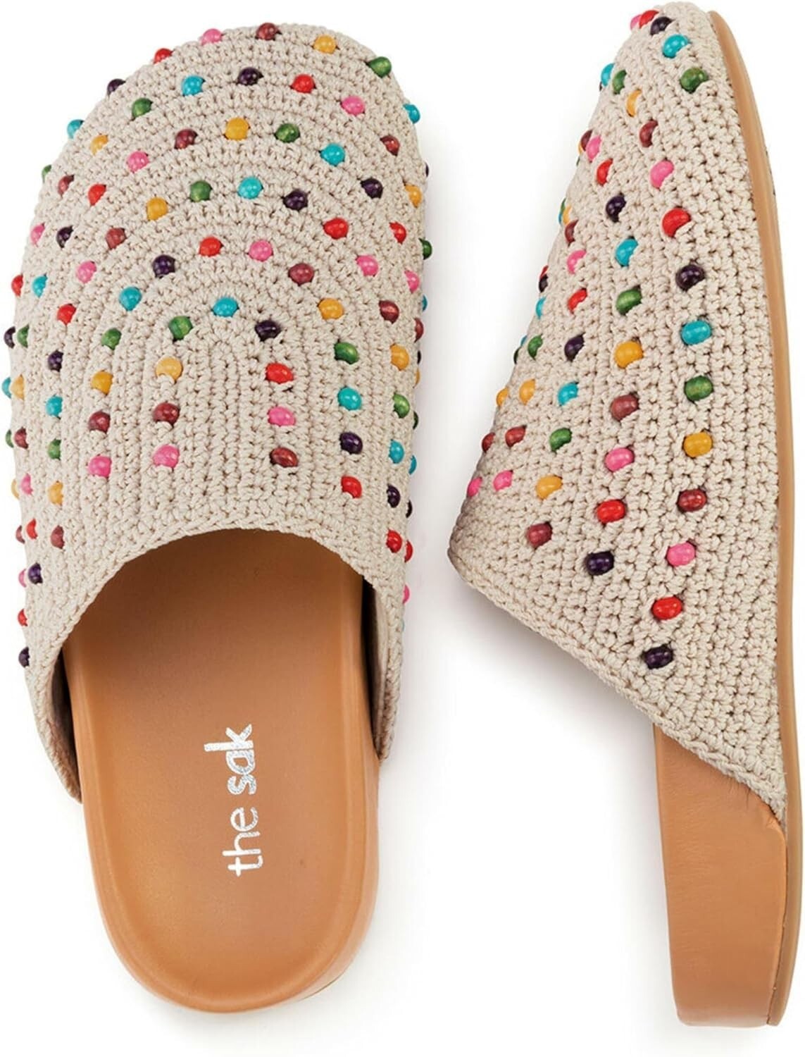 Stylish Women's Bolinas Clogs, Ecru Multi Beads - Comfortable Everyday Slip-Ons