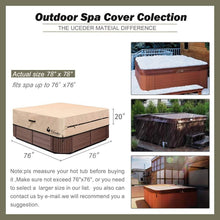 Load image into Gallery viewer, UV Resistant Waterproof Hot Tub Cover - Fits 76'' x 76'' Spas with Drawstring