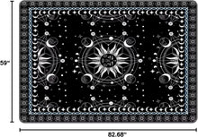 Load image into Gallery viewer, Whimsical 5' x 7' Black Polyester Floral Rug with Anti-Slip Design for Home Use