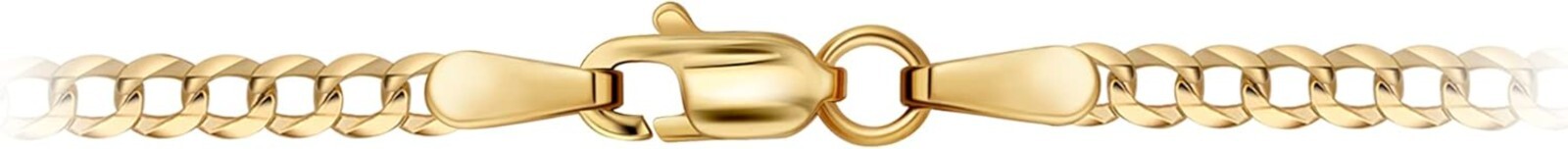 Luxury 14K Gold Curb Link Necklace - Hypoallergenic - 100% Italian Craftsmanship