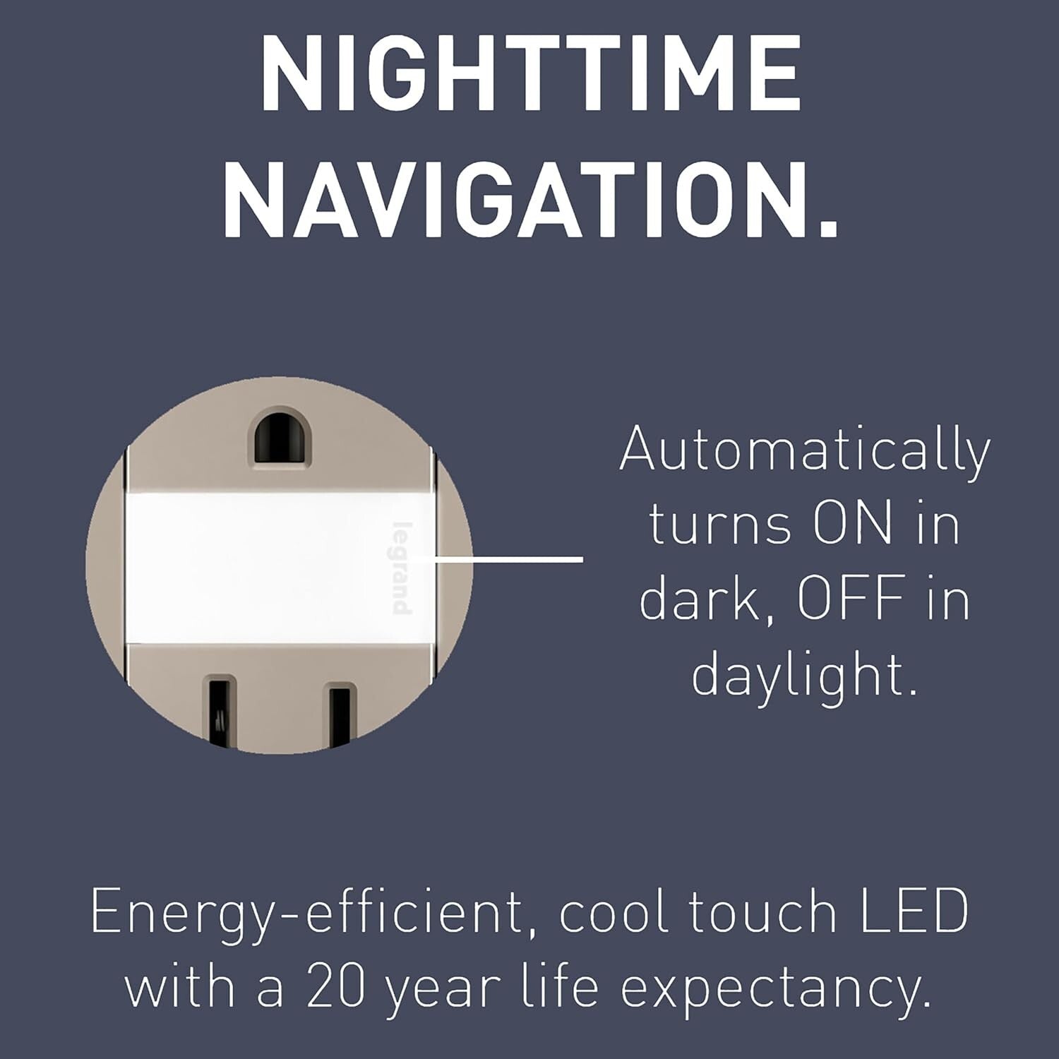Legrand Radiant 15 Amp LED Night Light Outlet - Adjustable & Tamper Resistant