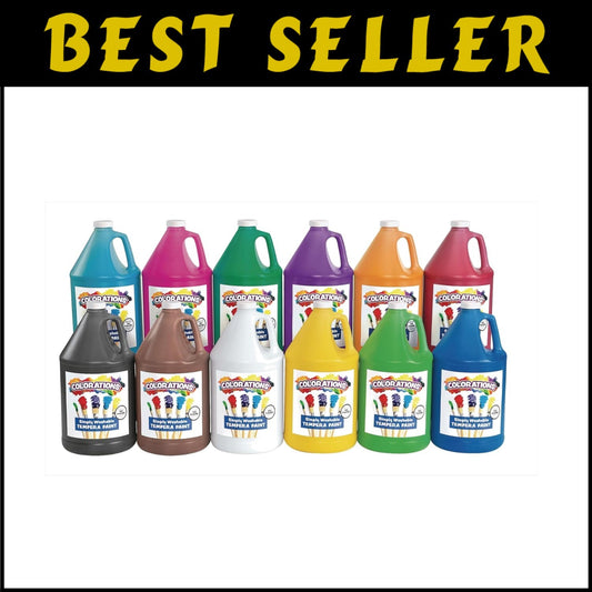 Washable Tempera Paint in 12 Vibrant Colors - Ideal for School Projects & Crafts