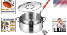 Load image into Gallery viewer, Versatile 10Qt Stainless Steel Deep Fryer - Ideal for Chicken, Seafood &amp; Fries