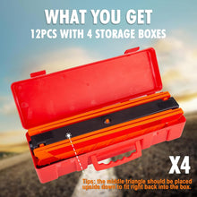 Load image into Gallery viewer, Compact 12 Pack Roadside Reflective Triangles – Essential Vehicle Safety Kit