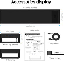 Load image into Gallery viewer, High-Quality Dual Monitor Riser with Fast Wireless Charging &amp; 4 USB Ports