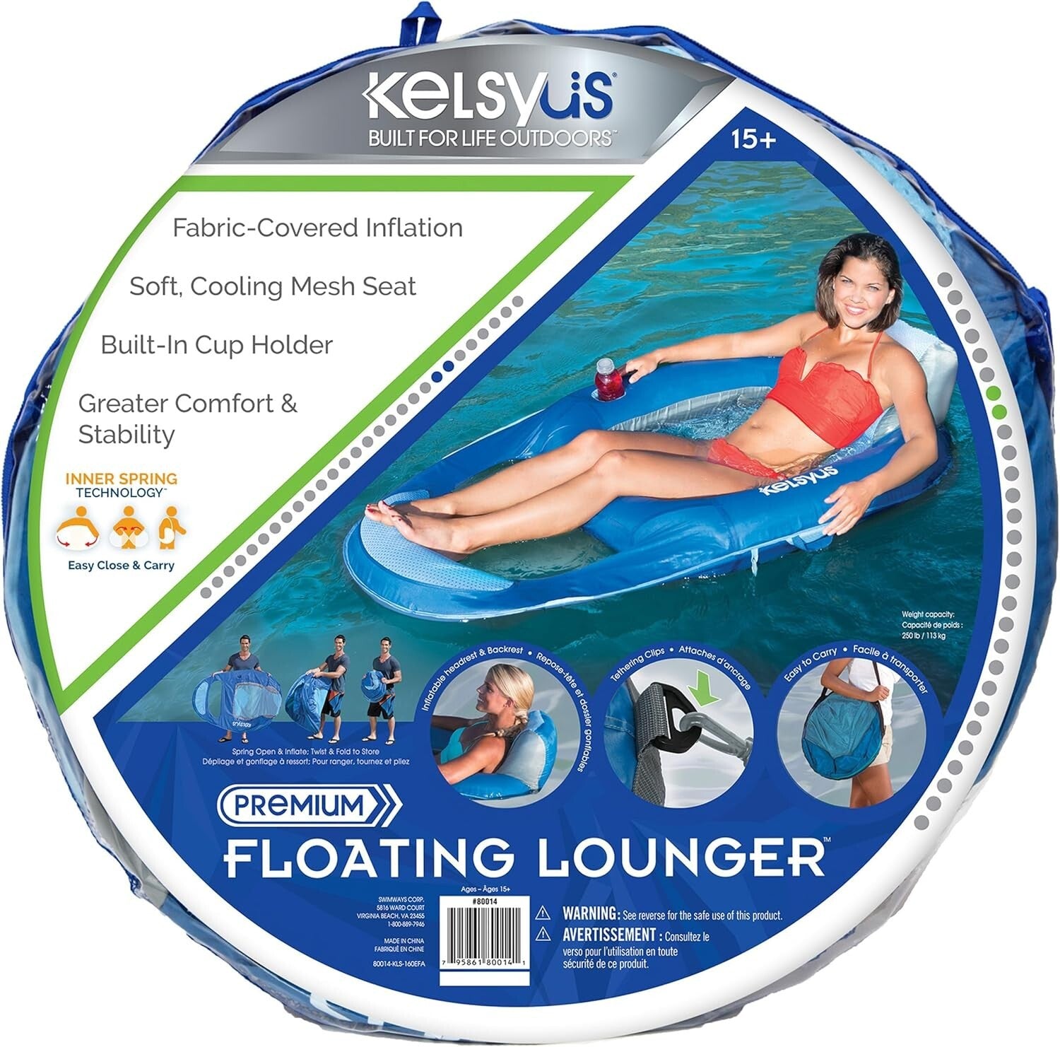 Soft Mesh Floating Lounger Chair - Stylish Inflatable Pool Float for Relaxation