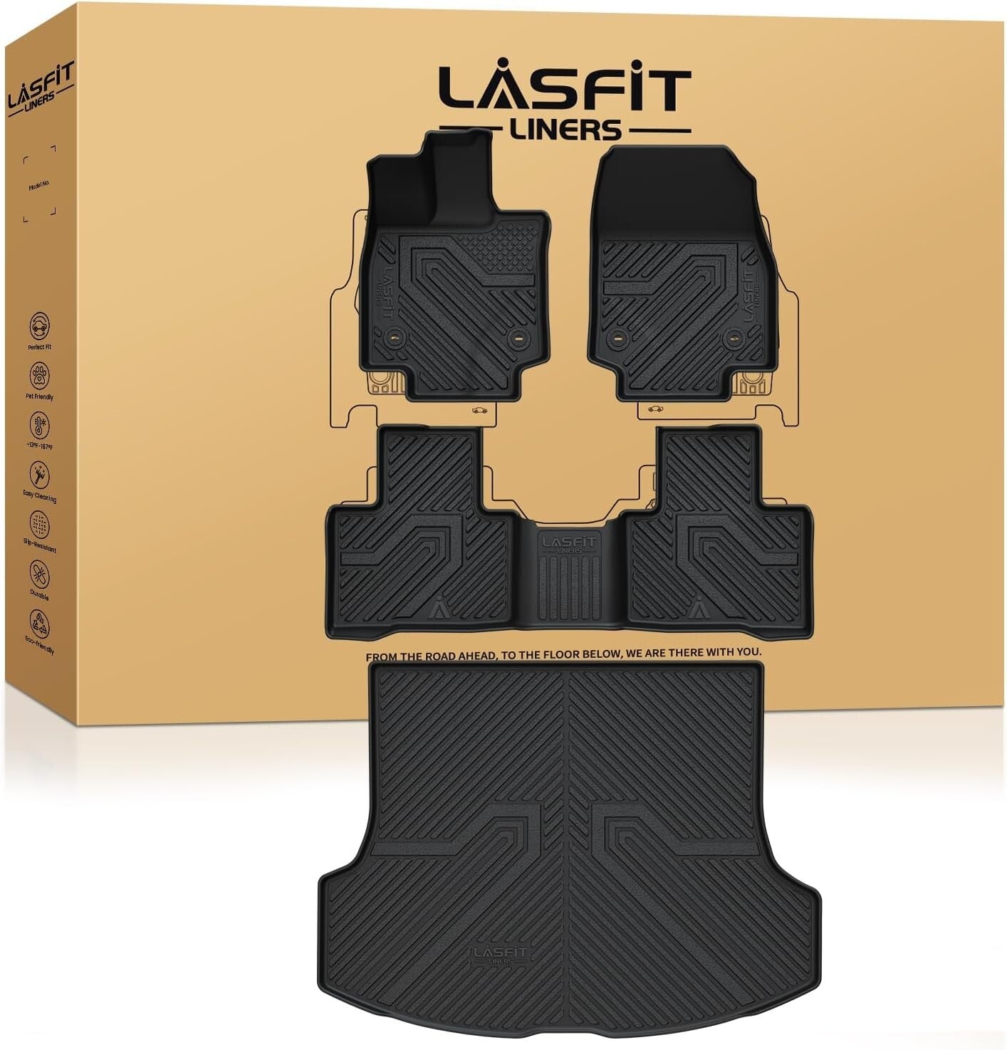 Durable Non-Slip Rubber Mats for Lexus RX 2023-2025 - Odorless TPE Liners