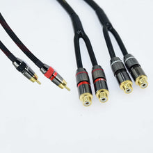 Load image into Gallery viewer, Versatile 10ft Shielded RCA Y Adapter Cable - Connect Two Devices Simultaneously