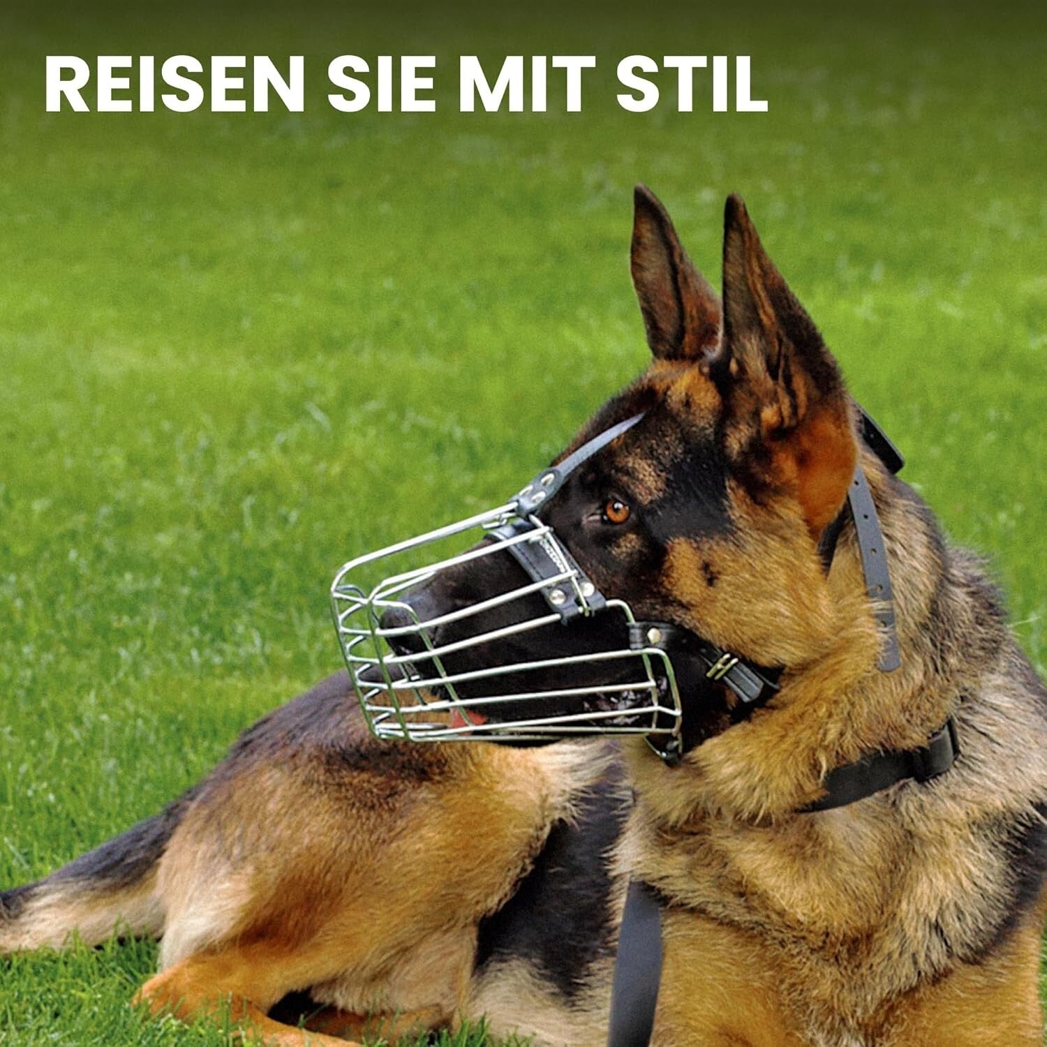 Lightweight Metal Dog Muzzle XL - Soft Padding & Adjustable Straps for Comfort