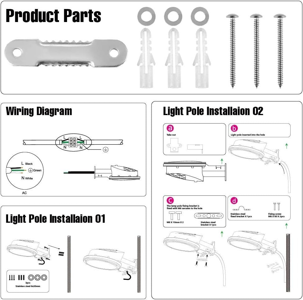 120W LED Outdoor Light with 18000 Lumens & Photocell Sensor - Waterproof Design