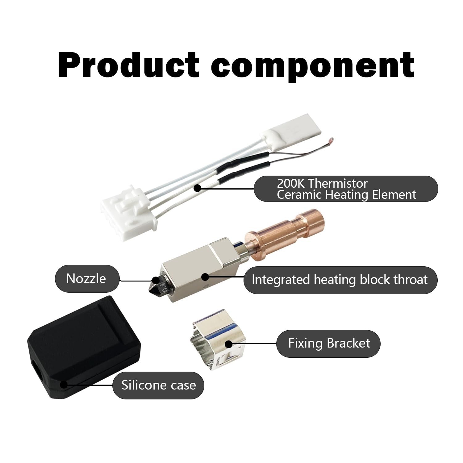 Easy-Install Ceramic Hotend Set for Anycubic Kobra S1 - 0.2MM, 0.4MM, 0.6MM