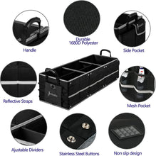 Load image into Gallery viewer, Waterproof Trunk Organizer with Reflective Stripe - 3 Compartments, Heavy Duty