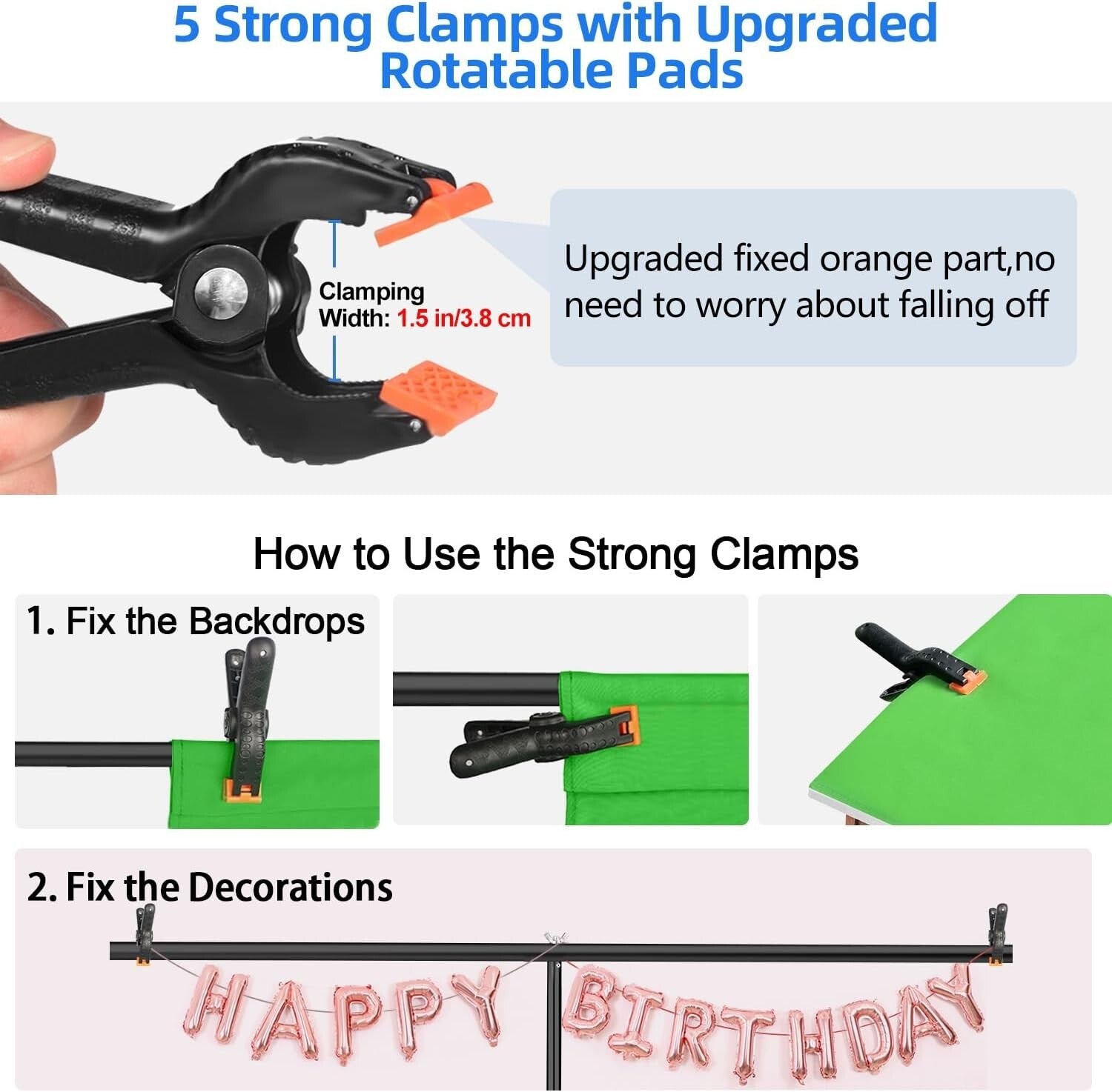 Adjustable Blue and Green Screen Stand Kit for Photography & Video, 59x78 Inches