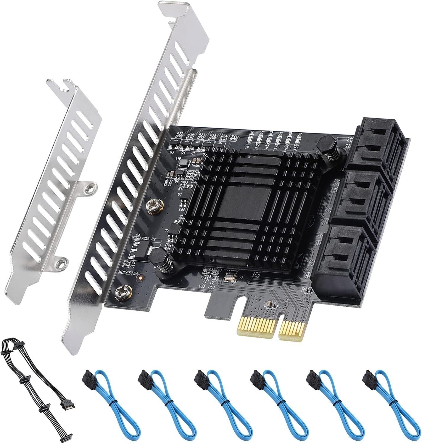 Aluminum Heatsink PCI-E X1 to SATA 3.0 6-Port Controller - Reliable Performance