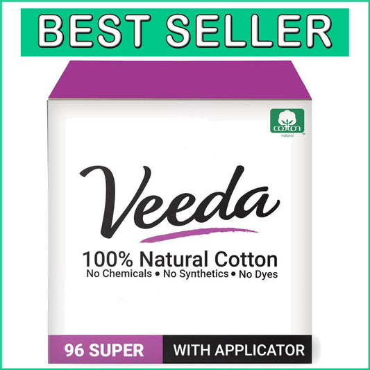 100% Natural Cotton Tampons - Super Absorbency & Leak-Proof Protection - 96 Ct