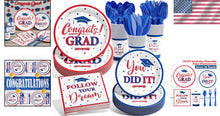 Load image into Gallery viewer, Celebratory 175 PCS Graduation Dinnerware - Easy Cleanup for Class of 2025