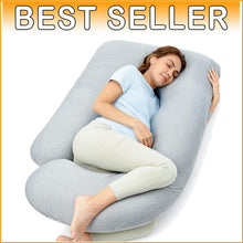 Load image into Gallery viewer, Removable Cover 57" U-Shaped Body Pillow with Cooling Feature for Pregnancy