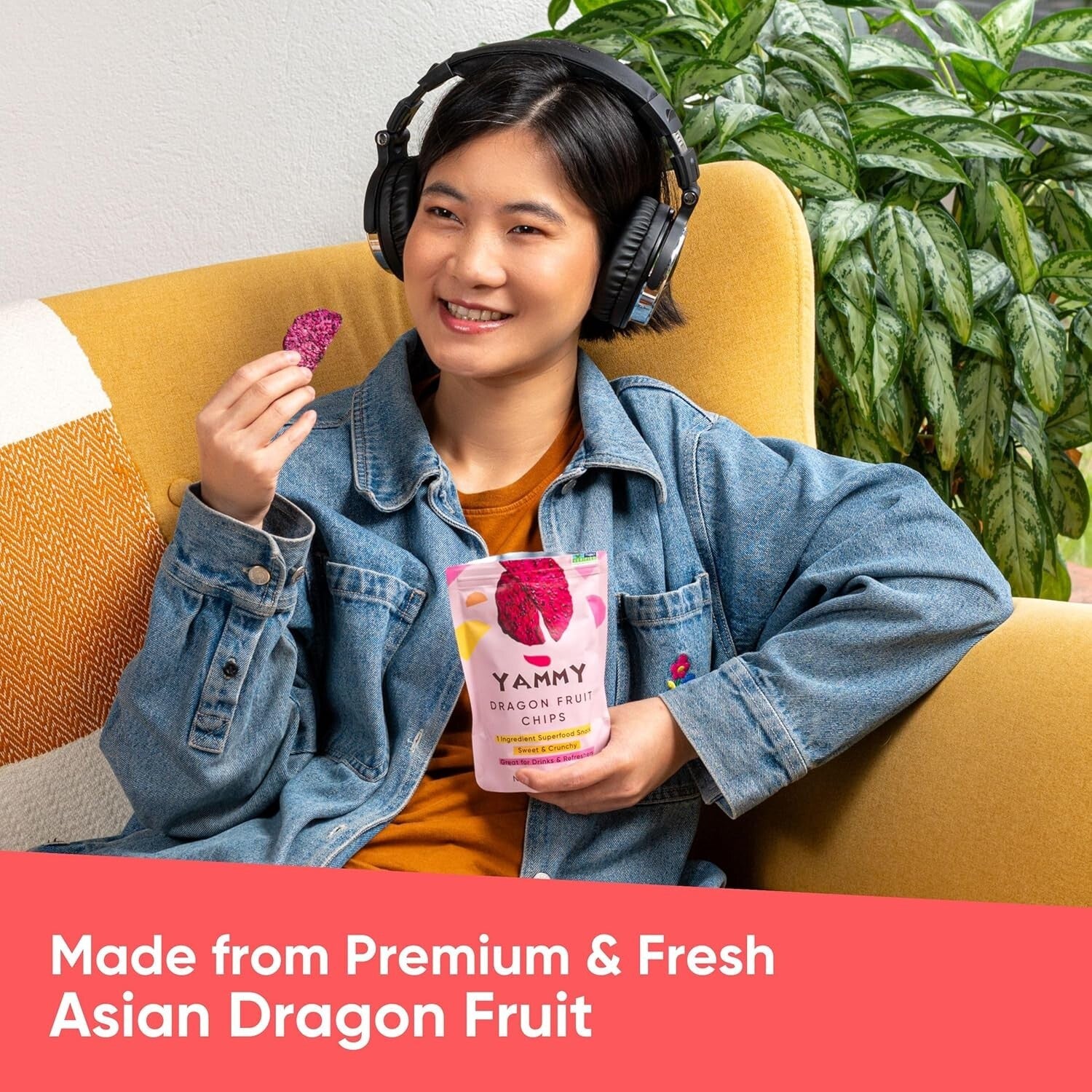 Delicious Gluten-Free Dragon Fruit Chips - Resealable Snack for On-The-Go, 5.6oz