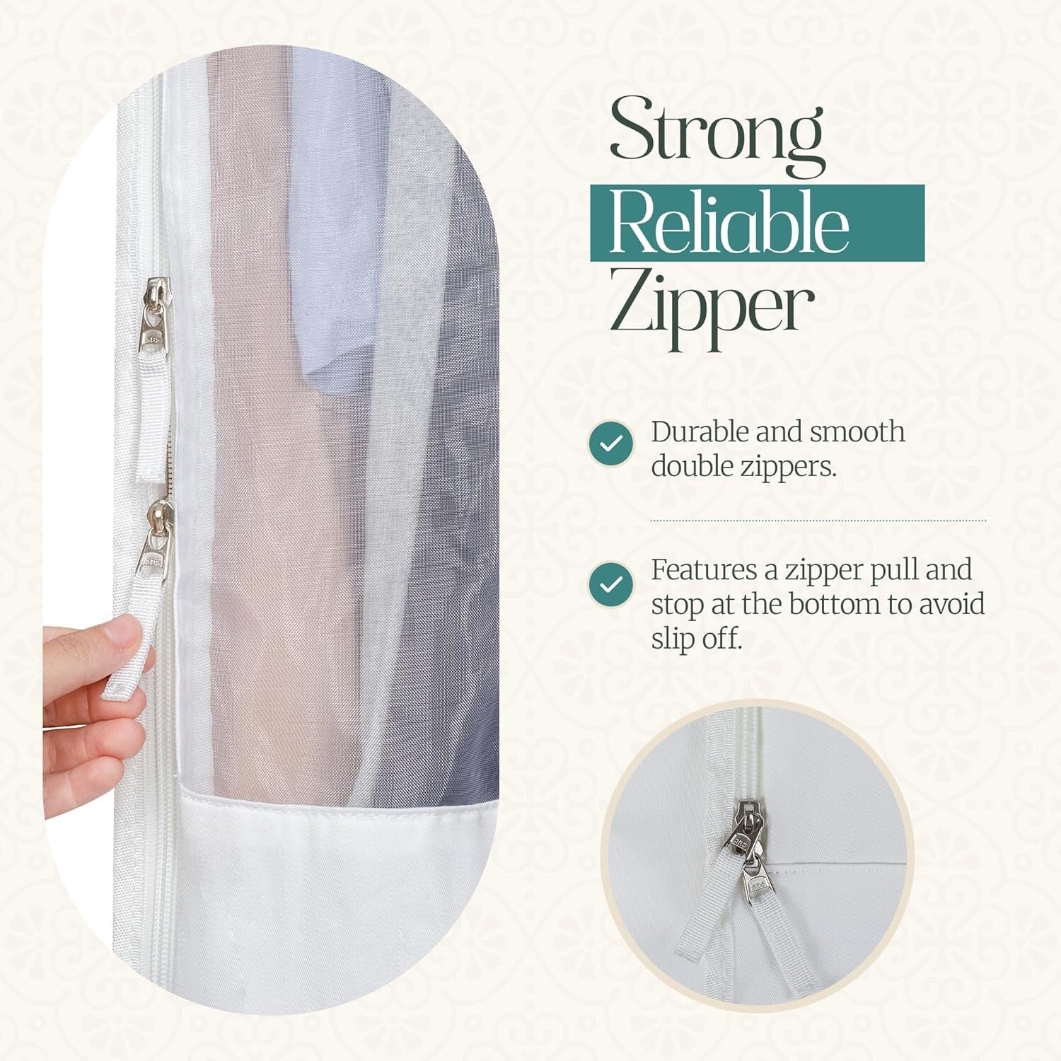 Stylish 60” Garment Bag with Cedar Blocks - Perfect for Formal Dresses and Coats