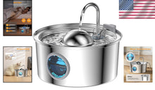Load image into Gallery viewer, 108oz Stainless Steel Cat Water Fountain - Auto Dispenser for Healthy Hydration