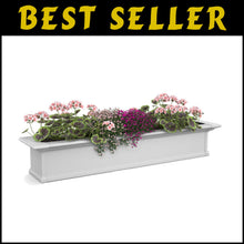 Load image into Gallery viewer, Lightweight 48 Inch White Window Box with Built-In Reservoir for Thriving Plants